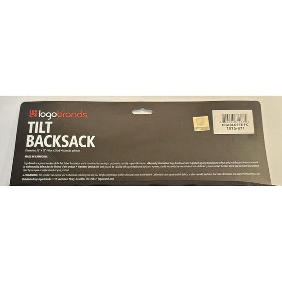 Logo Brands Tilt Back Sack MLS Charlotte Football Club 18" X 13" - Picture 4 of 5